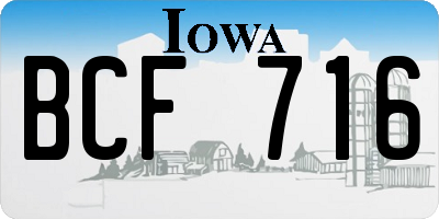 IA license plate BCF716