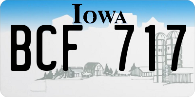 IA license plate BCF717
