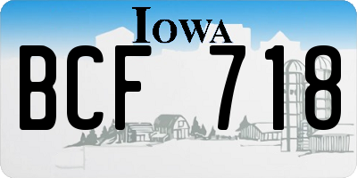 IA license plate BCF718
