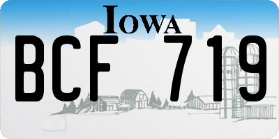 IA license plate BCF719