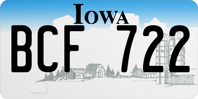 IA license plate BCF722