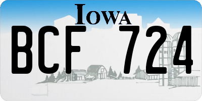 IA license plate BCF724