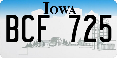 IA license plate BCF725