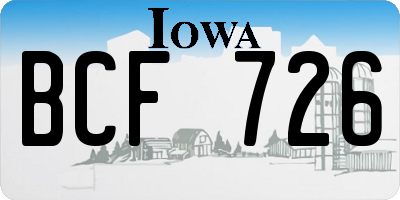 IA license plate BCF726
