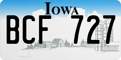 IA license plate BCF727