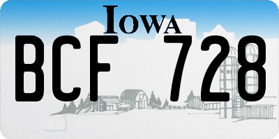 IA license plate BCF728