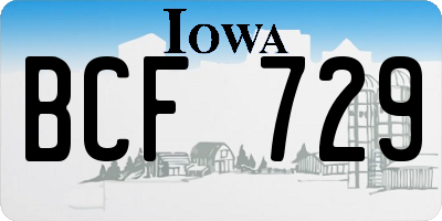 IA license plate BCF729