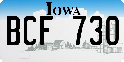 IA license plate BCF730