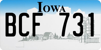 IA license plate BCF731