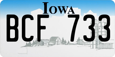 IA license plate BCF733