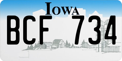 IA license plate BCF734