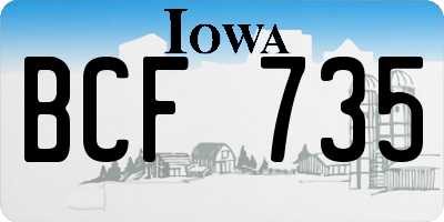 IA license plate BCF735