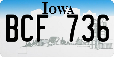 IA license plate BCF736