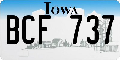 IA license plate BCF737