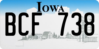 IA license plate BCF738