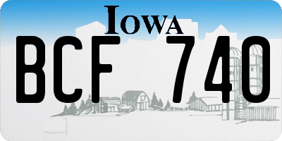 IA license plate BCF740