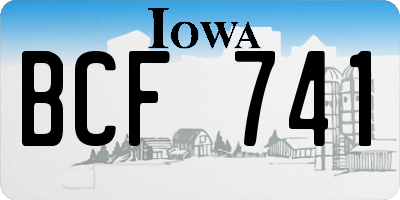 IA license plate BCF741
