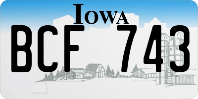IA license plate BCF743