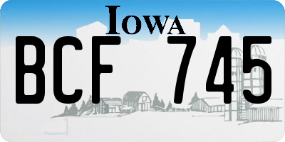 IA license plate BCF745