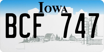 IA license plate BCF747