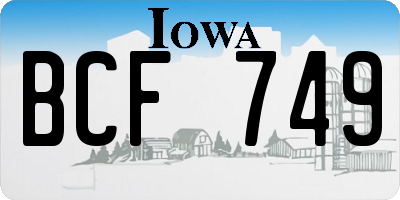IA license plate BCF749
