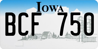 IA license plate BCF750