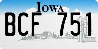 IA license plate BCF751