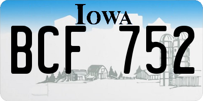 IA license plate BCF752