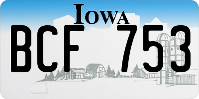 IA license plate BCF753