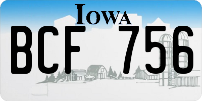 IA license plate BCF756