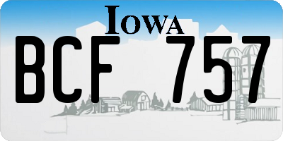 IA license plate BCF757