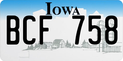 IA license plate BCF758