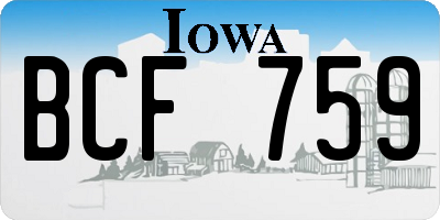IA license plate BCF759