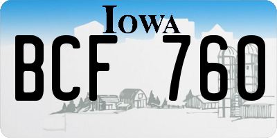 IA license plate BCF760