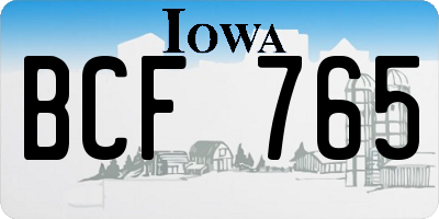IA license plate BCF765