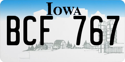 IA license plate BCF767
