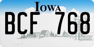 IA license plate BCF768