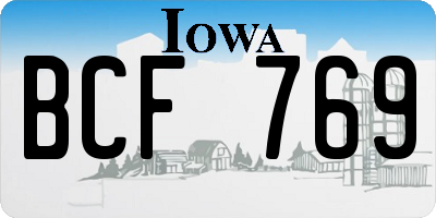 IA license plate BCF769