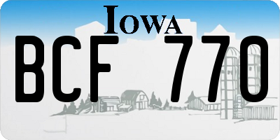 IA license plate BCF770