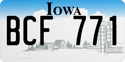 IA license plate BCF771