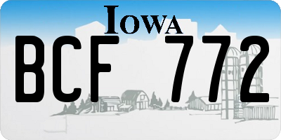 IA license plate BCF772