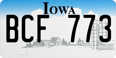 IA license plate BCF773
