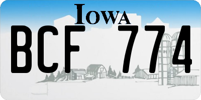 IA license plate BCF774