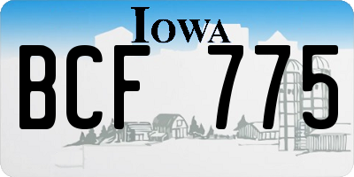 IA license plate BCF775