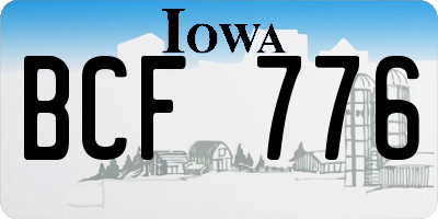 IA license plate BCF776