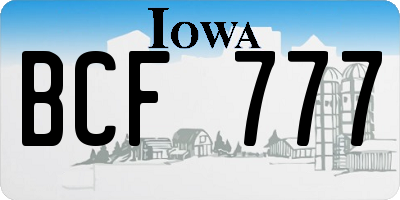IA license plate BCF777