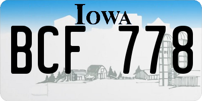 IA license plate BCF778