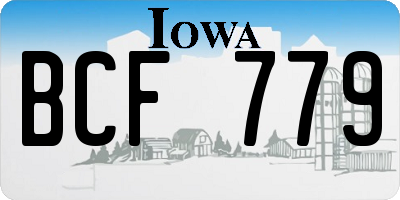 IA license plate BCF779