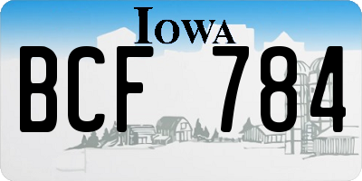 IA license plate BCF784