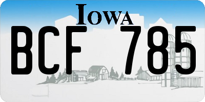 IA license plate BCF785